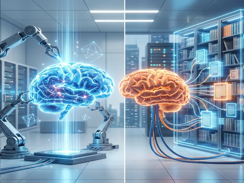 Inteligencia artificial soberana con inteligencia artificial on premise España - UE: comparativa Fine-Tuning vs RAG, cerebro adaptado por brazos robóticos frente a recuperación de información de documentos empresariales