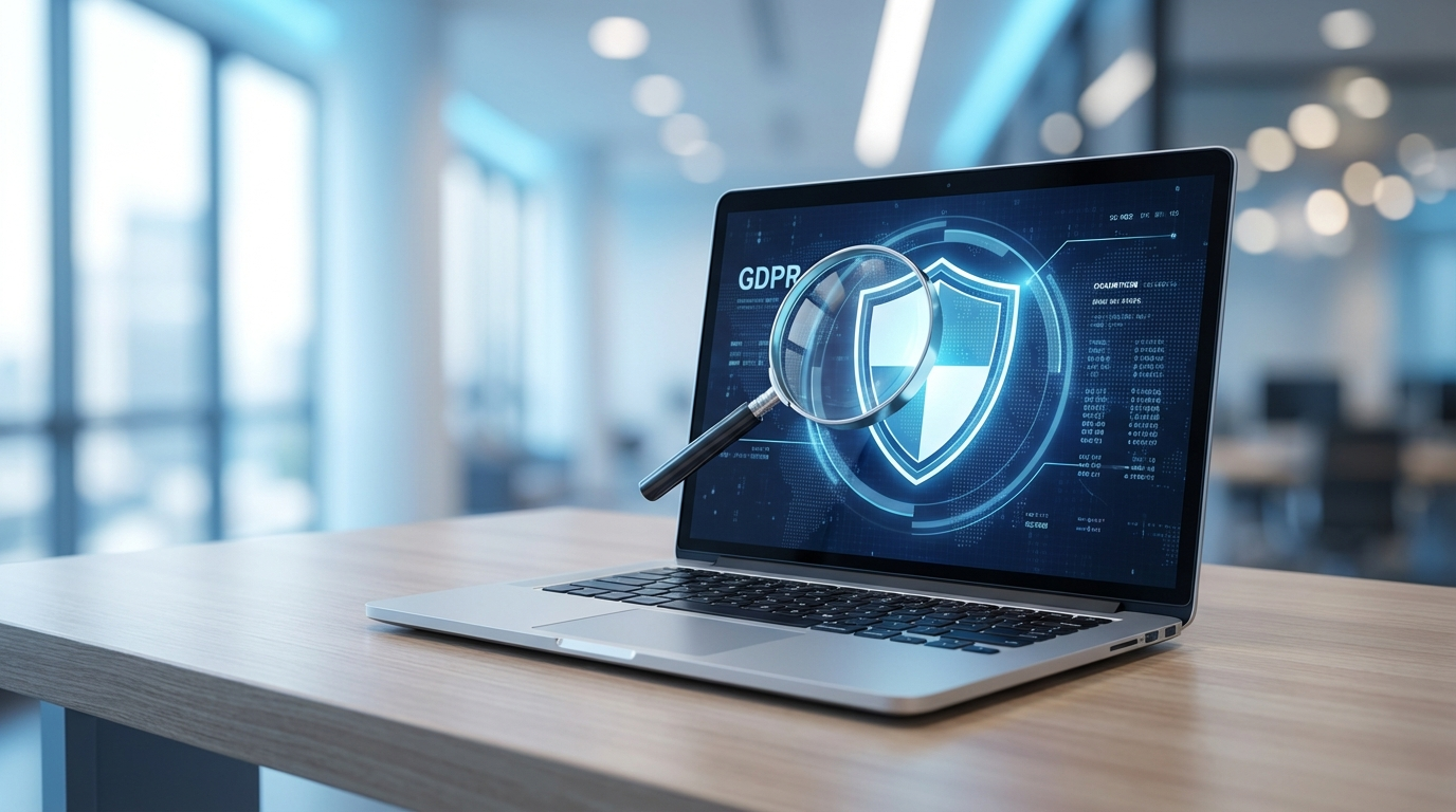 Representación conceptual de ciberseguridad y protección de datos con iconos de candados.