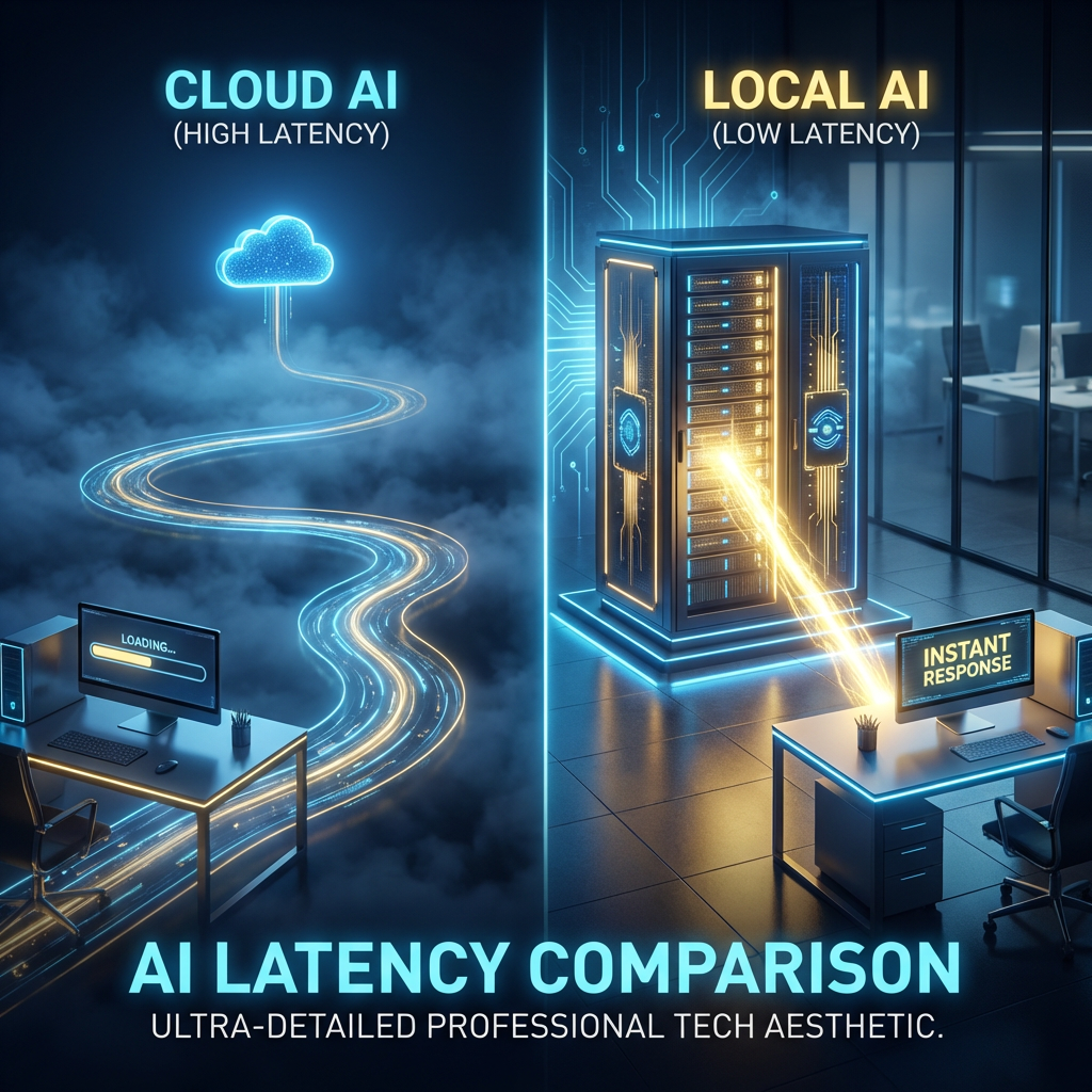 Escudo digital luminoso protegiendo una red local de infraestructuras externas, representando la soberanía tecnológica y la independencia de Towin-IA frente a nubes extranjeras.