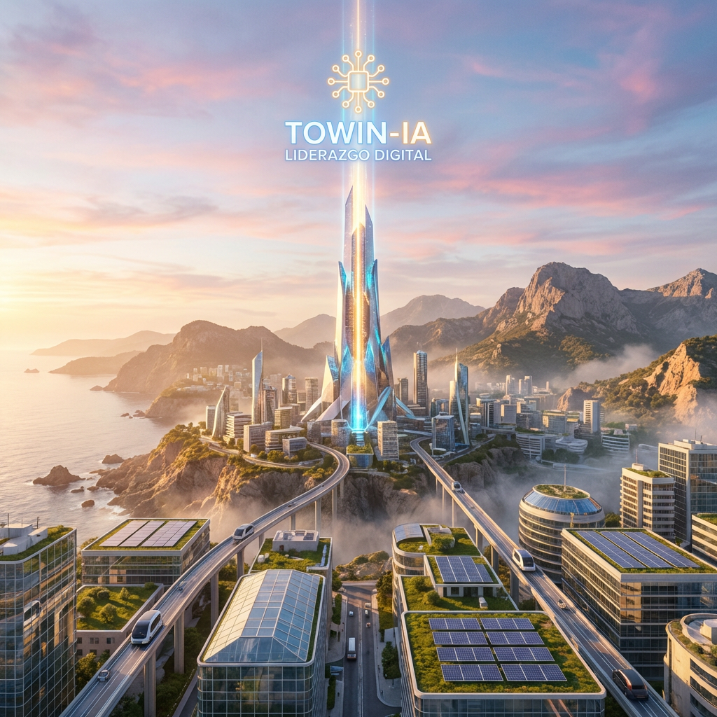 Equipo de expertos técnicos colaborando en un entorno de innovación con pantallas holográficas, simbolizando la formación de talento y el crecimiento tecnológico en Zamora.