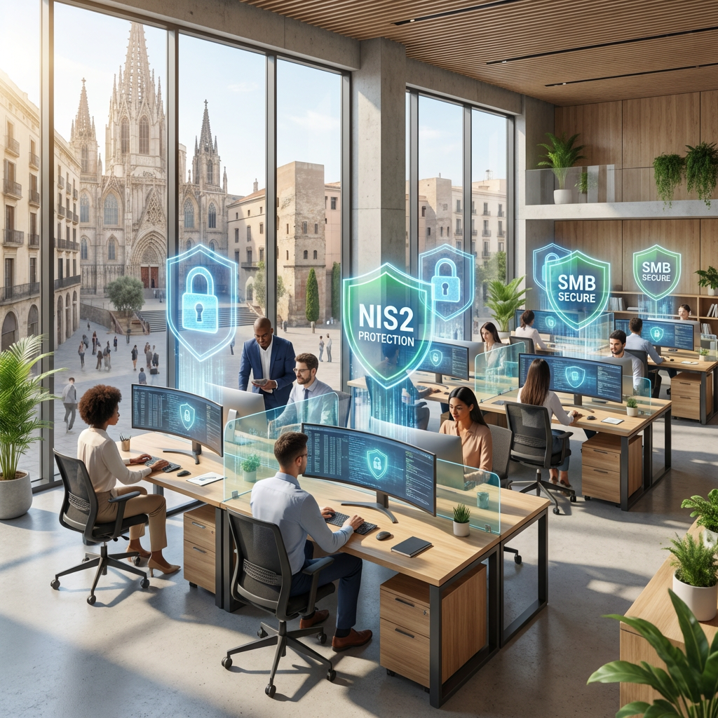 Escudo digital luminoso protegiendo una red local de infraestructuras externas, representando la soberanía tecnológica y la independencia de Towin-IA frente a nubes extranjeras.