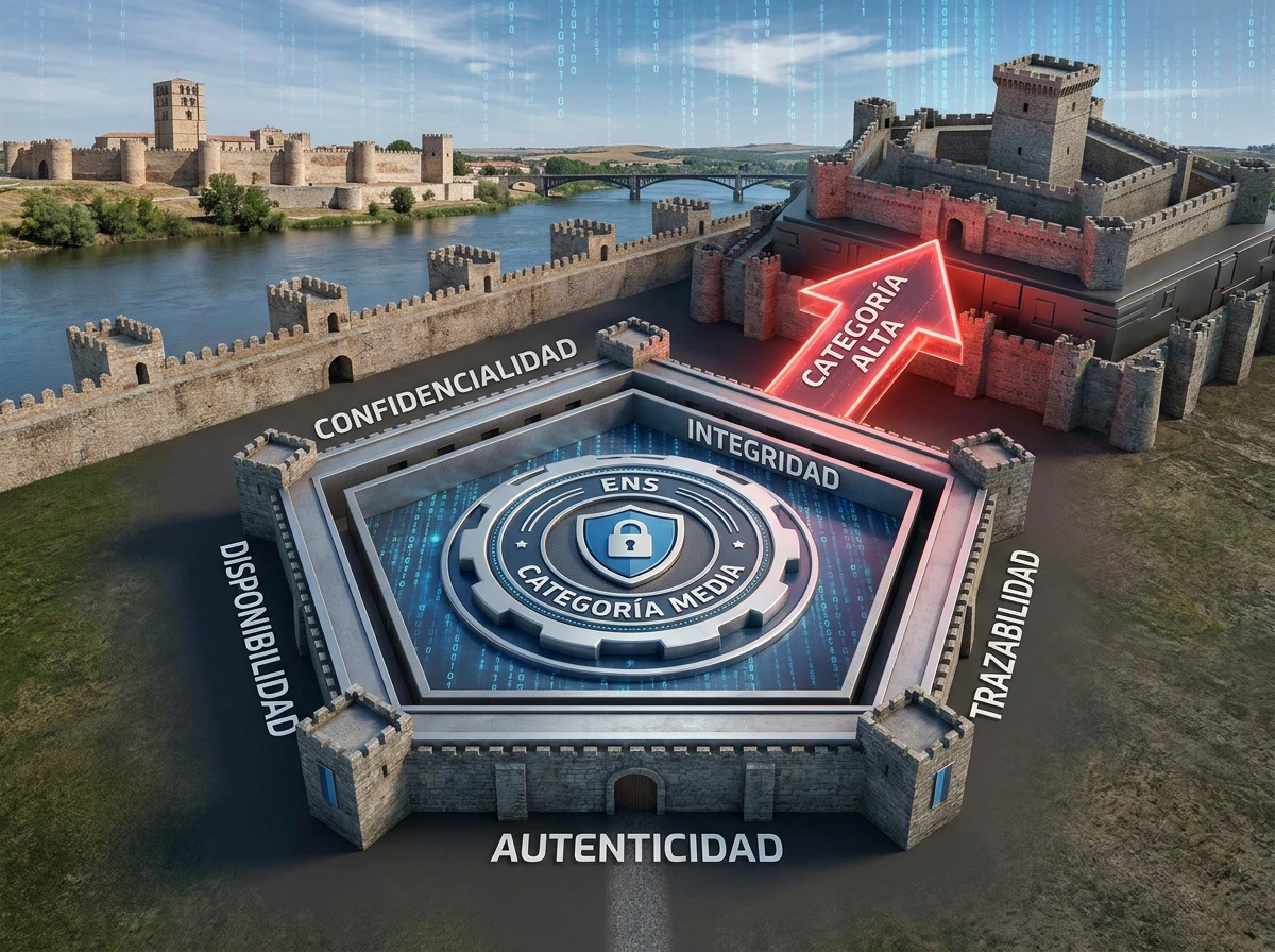 ENS - Esquema Nacional de Seguridad RD 311/2022 - Categoría Media a Alta - Auditoría AENOR - Cinco dimensiones - TOWINIA Zamora
