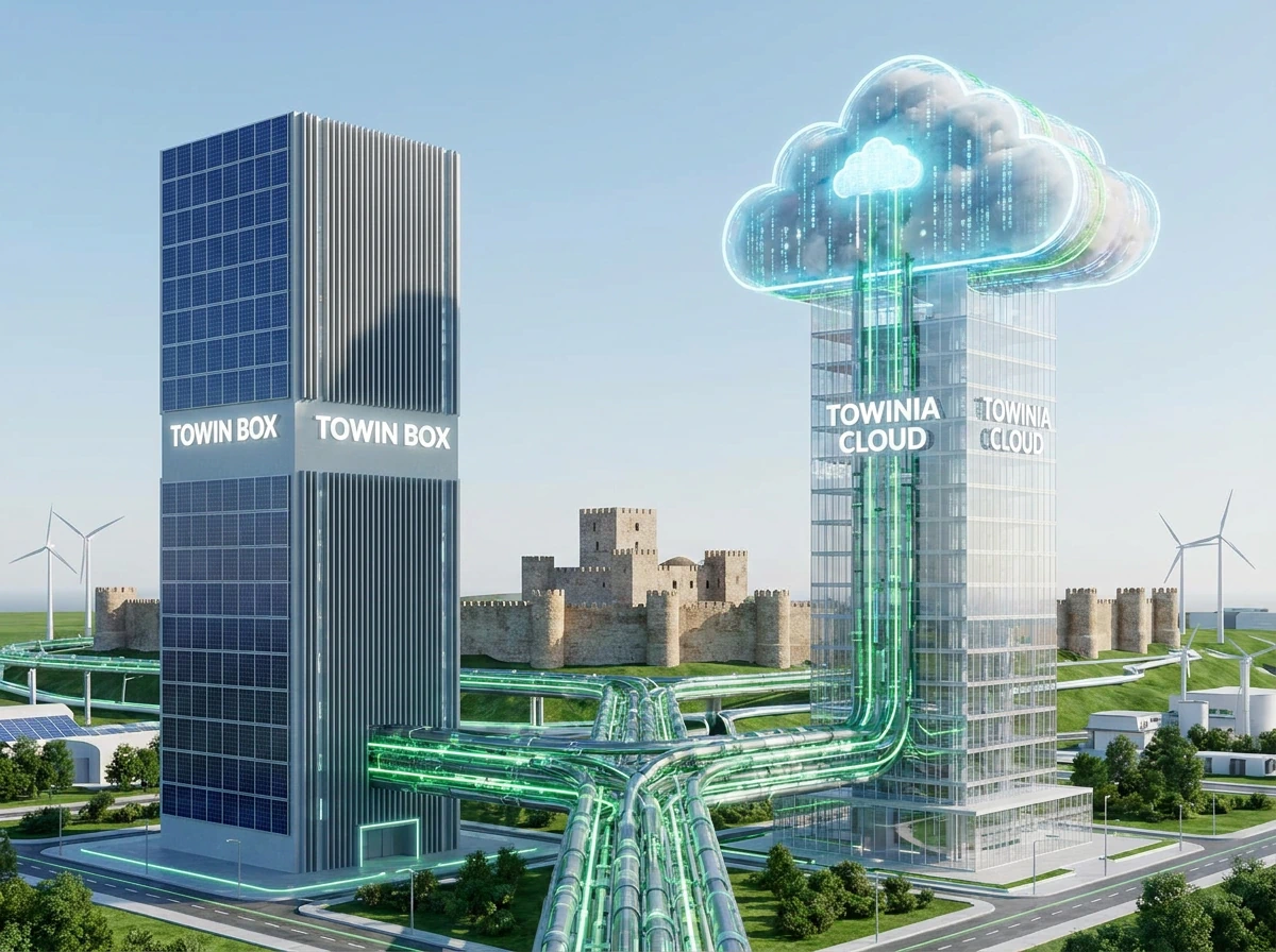 Gobernanza y Residencia de Datos - Towin Box on premise, Towinia Cloud, CPD Muralla de Zamora, energía renovable TOWINIA