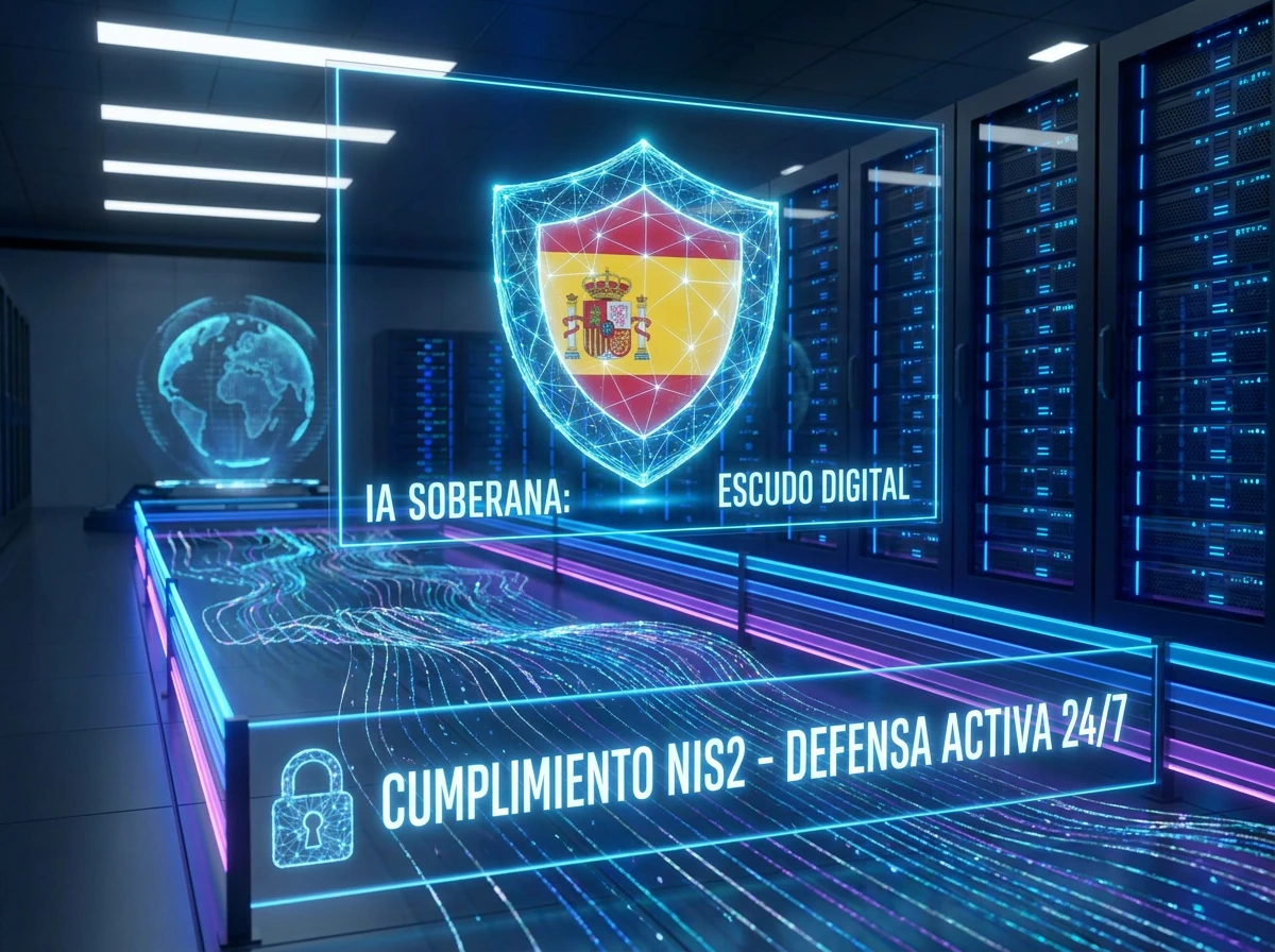 Inteligencia artificial para ciberseguridad con IA soberana: escudo digital protege datos empresariales en España frente a ataques cibernéticos y garantiza cumplimiento NIS2